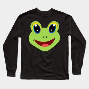 Cute Frog Animal Face Long Sleeve T-Shirt